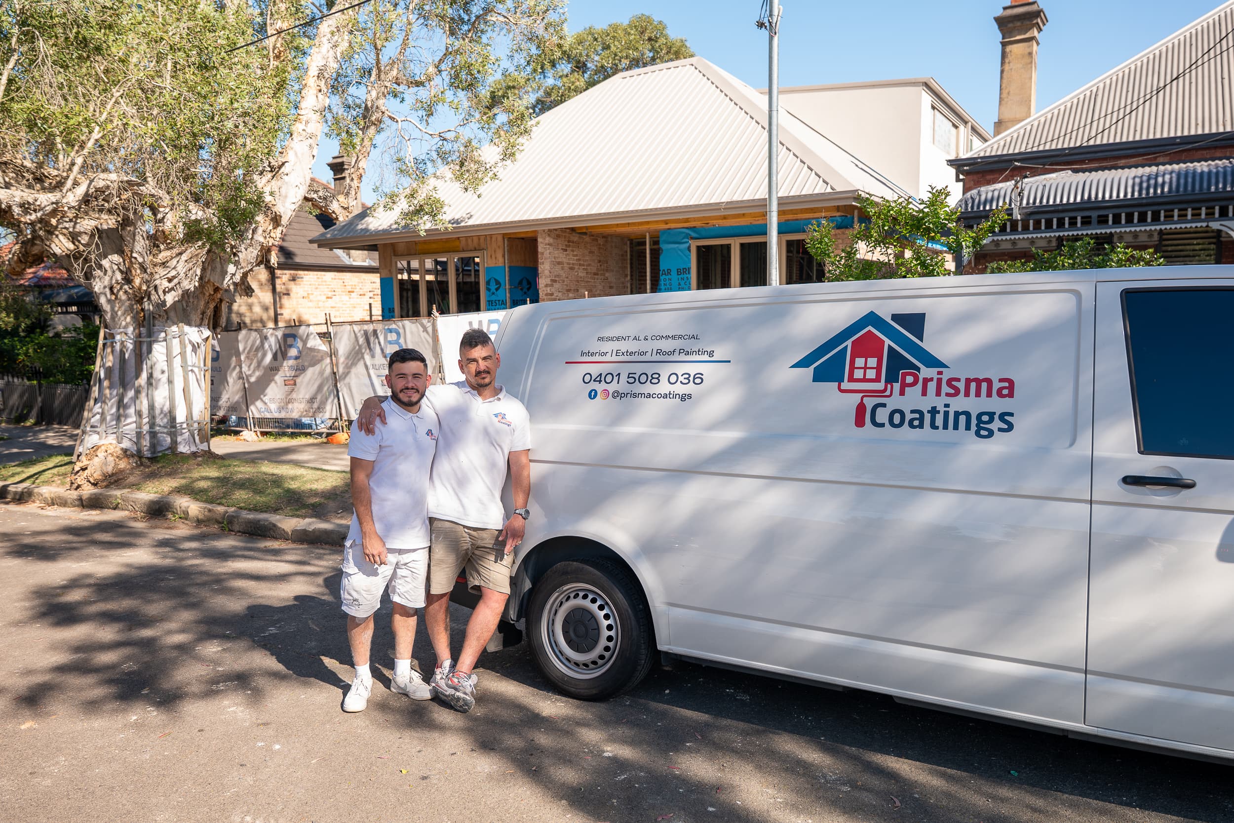 Professional commercial painters in Sydney preparing business premises