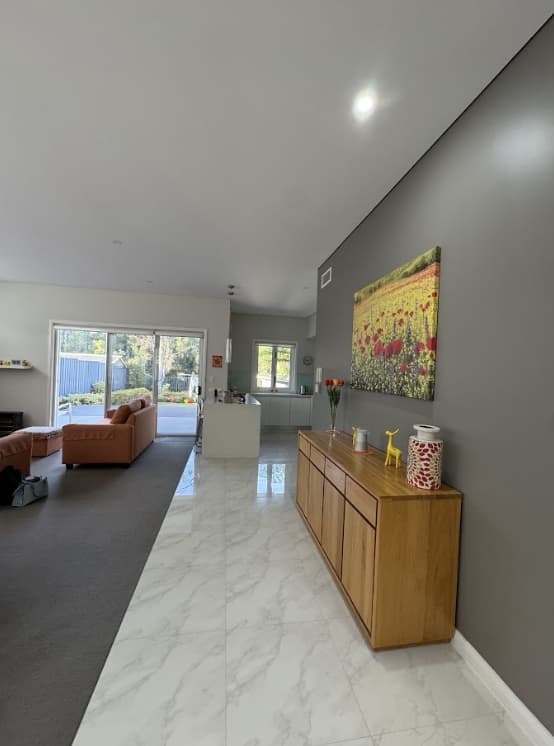 Feature Wall Painting Sydney - Before Interior living area before accent wall painting in Sydney with neutral wall colour