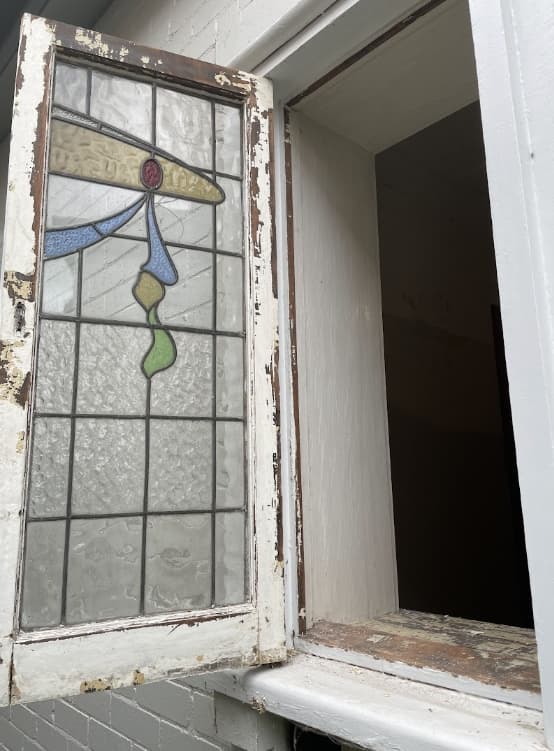 Window Frame Painting Sydney - Before Old exterior window frame before painting in Sydney with peeling paint and worn wood
